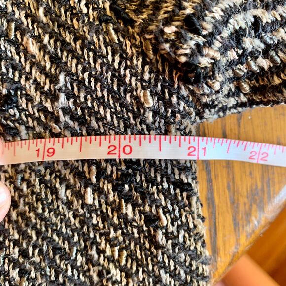 Handwoven Tweed Open Front Blazer Jacket Panache Pockets Fits L Relaxed Academia - Picture 5 of 6